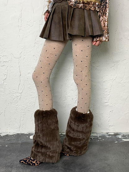 Gothic Coffee Y2K Plüsch-Beinwärmer