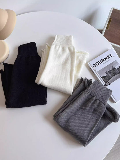 Pull ample en maille côtelée Couleurs : (3 jambières blanches
