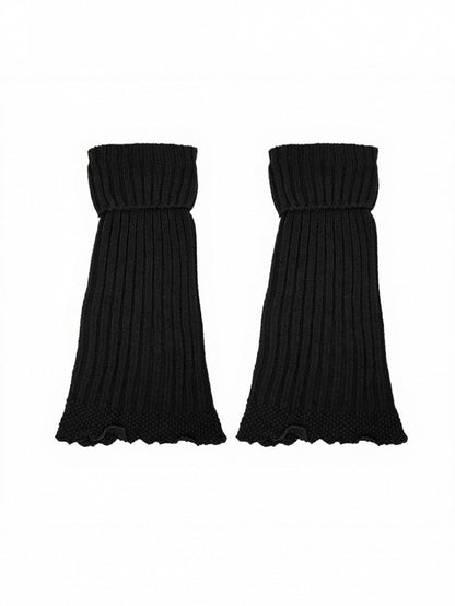Knit Leg Warmers with Ruffle Trim - ModaSwings
