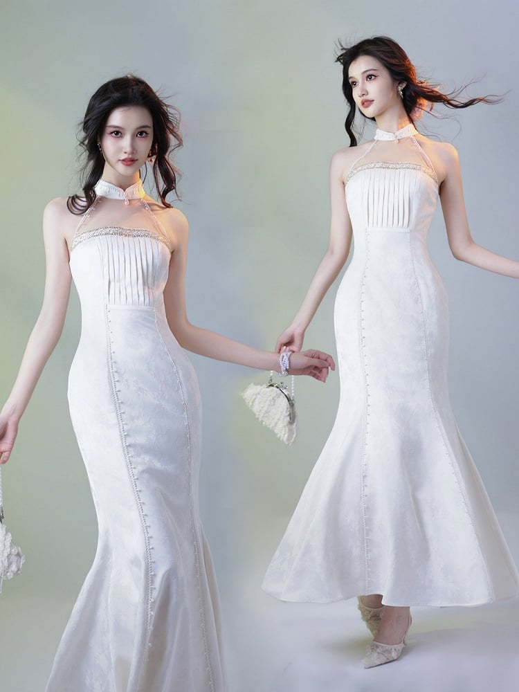 Moonlight Lace Outwear Fairy Style Long Mermaid Dress - sijinstudio