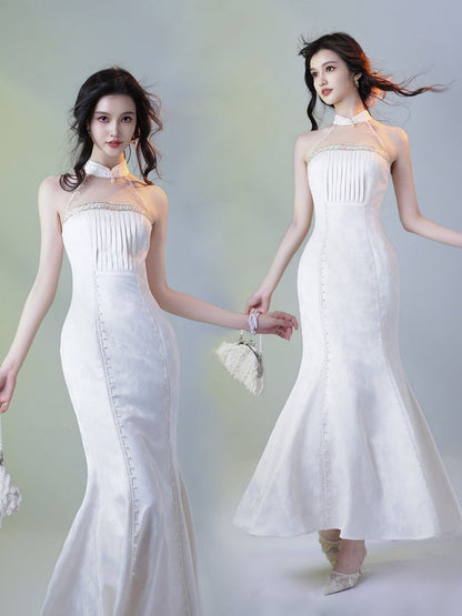 Moonlight Lace Outwear Fairy Style Long Mermaid Dress - sijinstudio