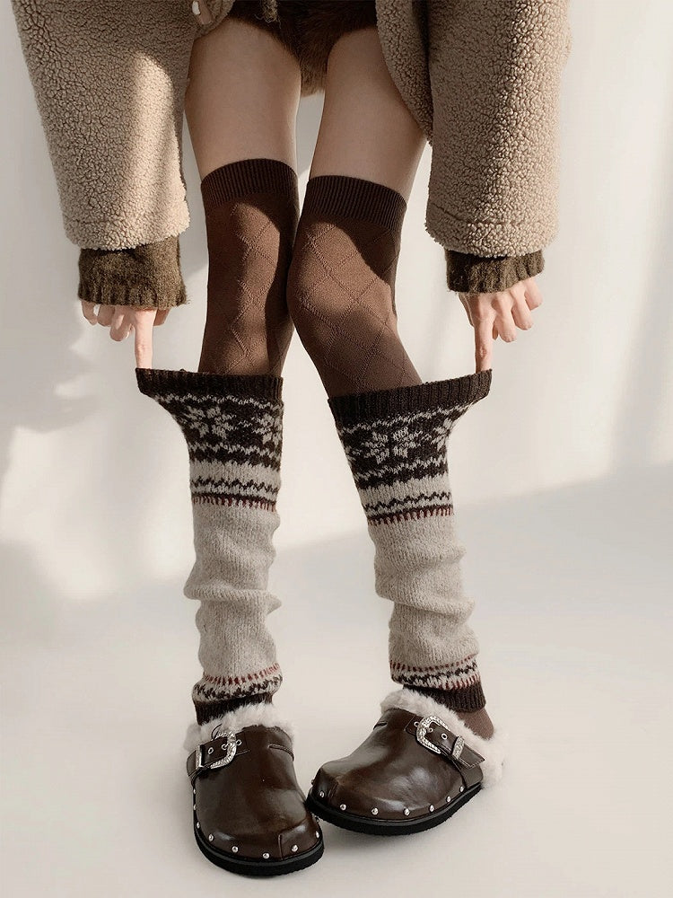 Isle Fair Leg Colors） Knit Patterned Warmers（4