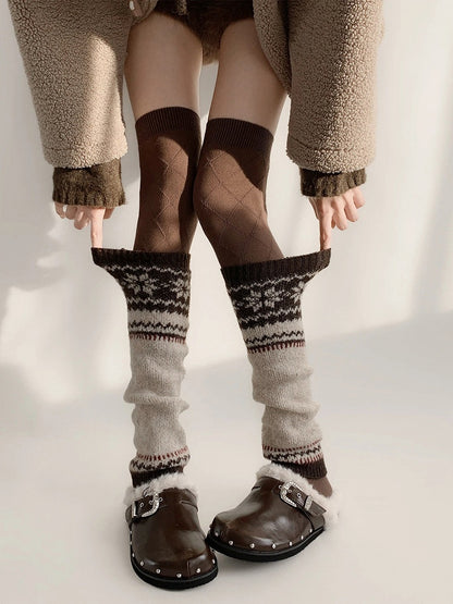 Isle Fair Leg Colors） Knit Patterned Warmers（4