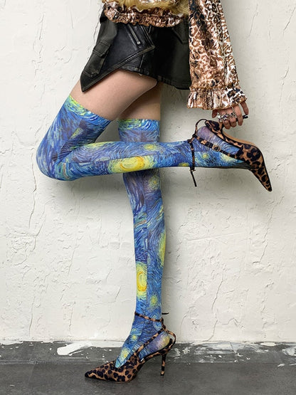 油絵オーバーニーソックス