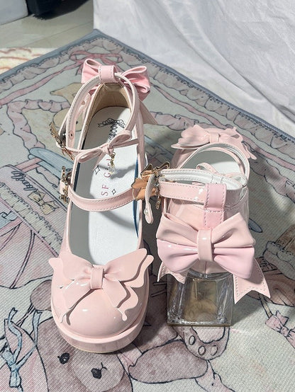 Jane Lolita Mary with Shoes Accents Details Bow Hime Butterfly Pink