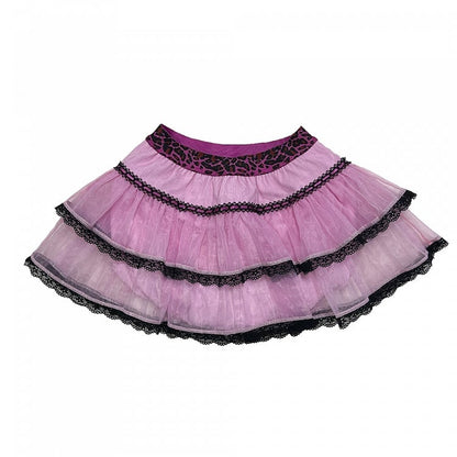 Pink Leopard Waist Tiered Tulle Skirt