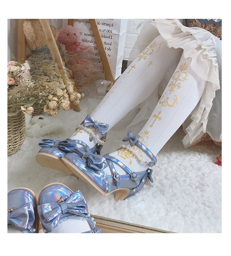 ゴシックロリータクロスプリントタイツ