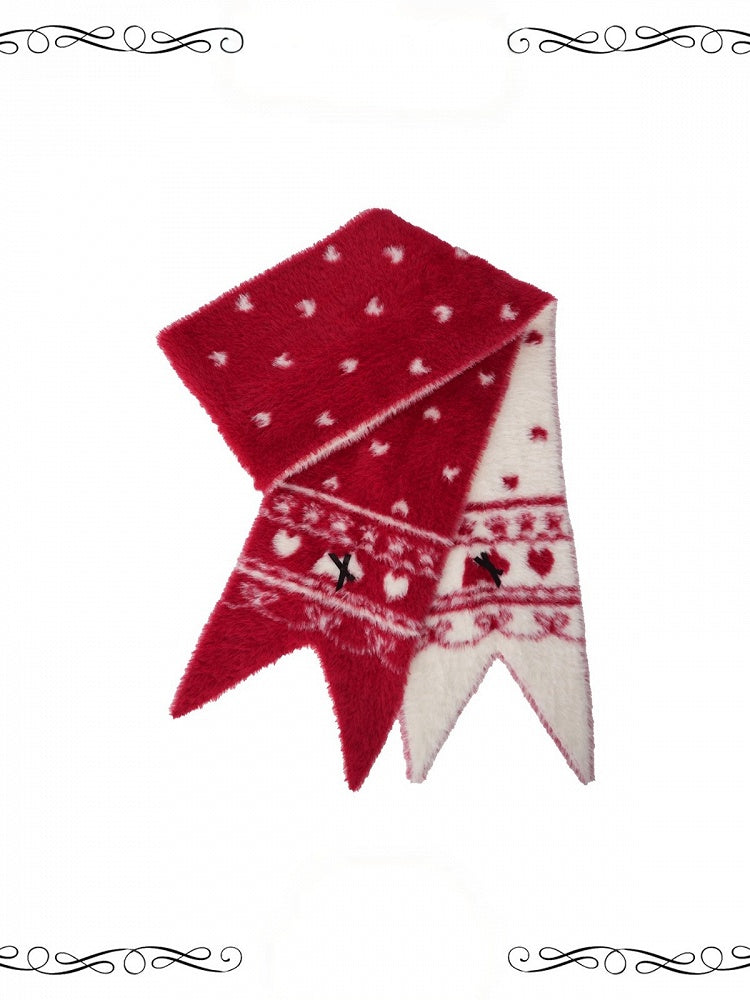 Kawaii Polka Dot Scarf in Red/Pink - iris de nuit
