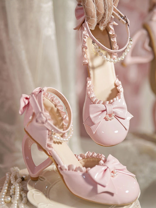 Accents - PU Lolita Pink Bow Sandals Classic