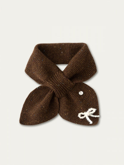 4 Wool Kawaii Details Style Colors Bowknot Scarf with