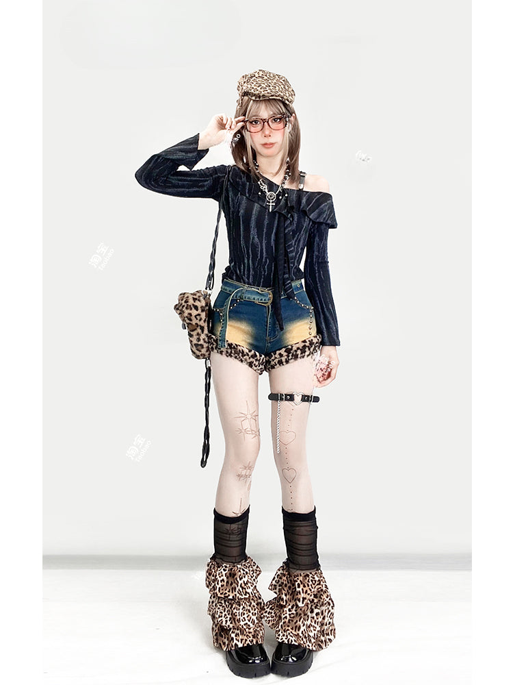 Black Asymmetrical Neckline Top