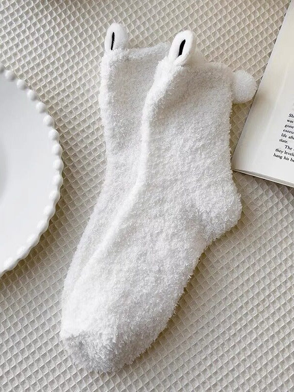 Fluffy Rabbit Ears Short Socks - ZUO BIAN