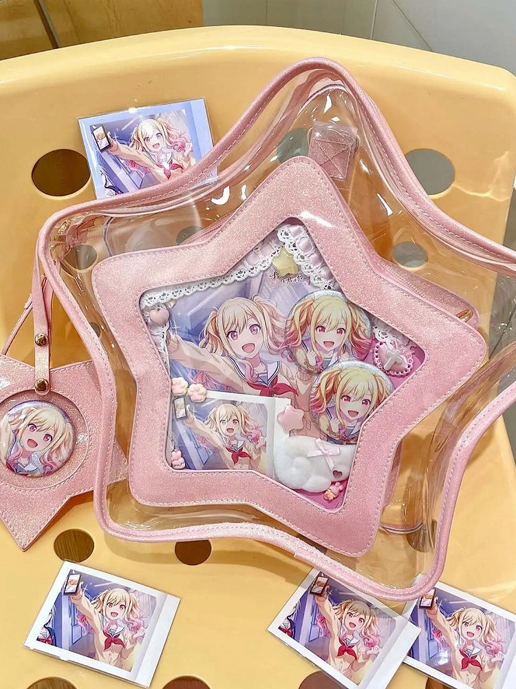 Pink Charm Detachable Bag Set PU Star-shaped Badge Ita with