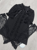Jirai Kei Black Lace Cape Short Sleeve Blouse/ Sleeves Only