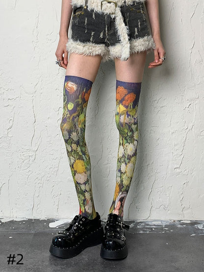 油絵オーバーニーソックス