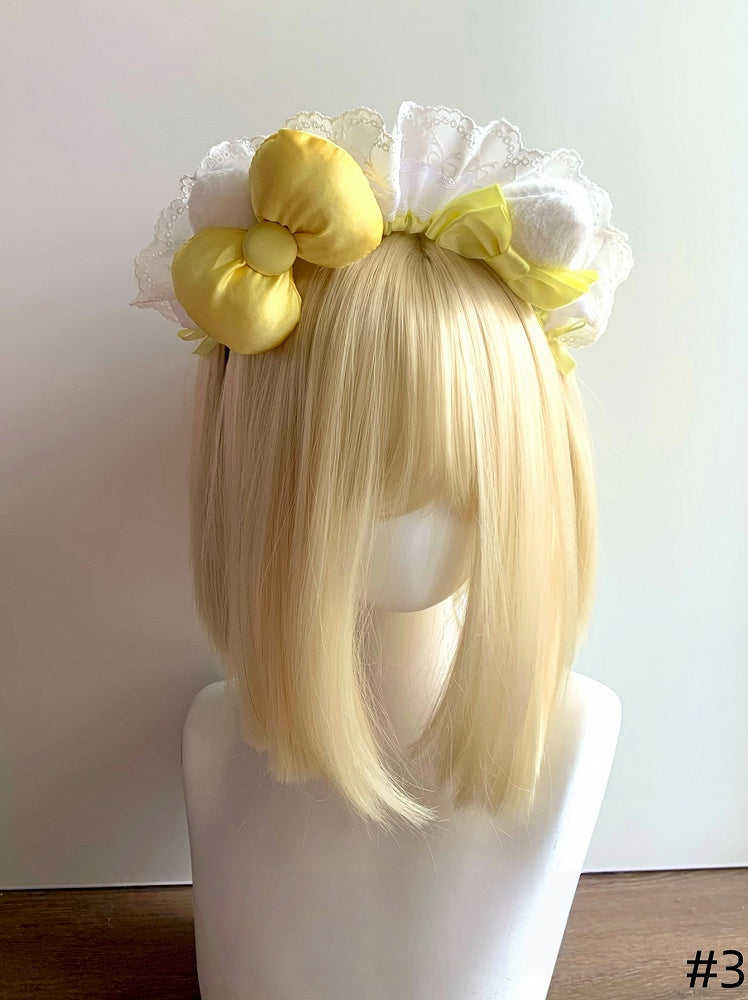 Options Cute Lolita Bowknot - 3 Kitty Ears Available Color Sweet Maid KC Plush