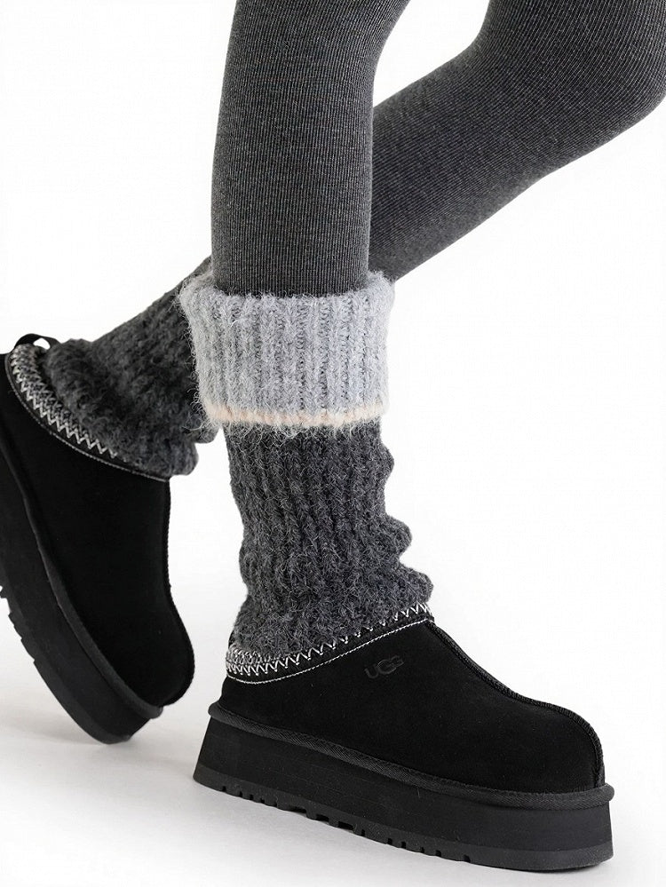 Knit Colorblock Design Leg Warmers - ModaSwings