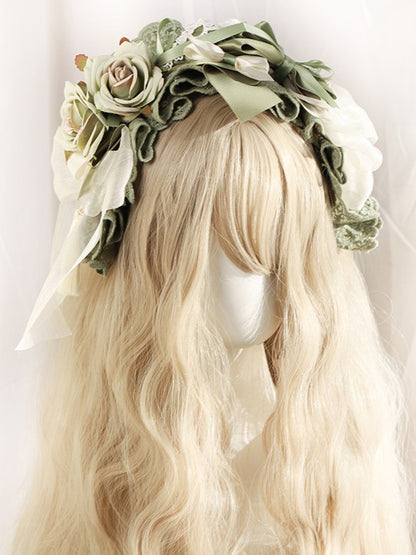 Flowers Lolita Green KC Lace with Tassels