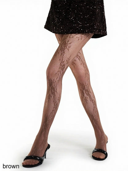 5-Color Mesh Sheer Tights with Floral Pattern - ModaSwings