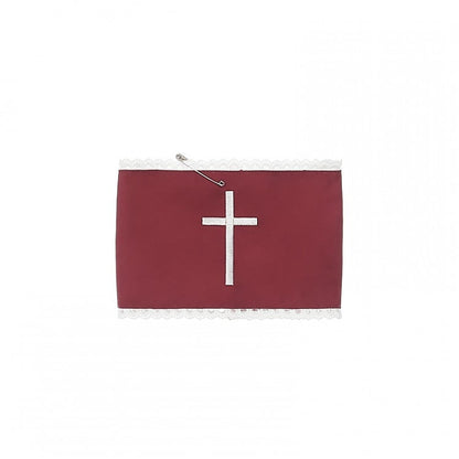 Embroidery Armband Cross Red White with