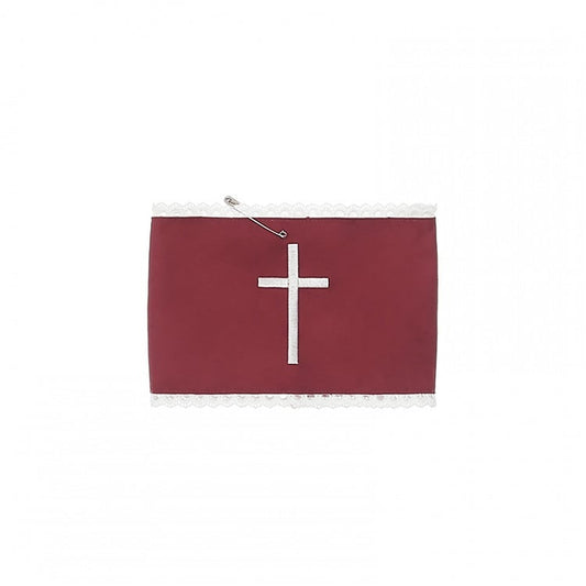Embroidery Armband Cross Red White with