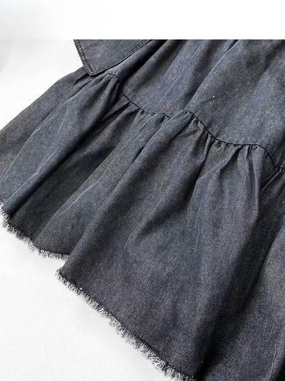 Saum Roh Bittersüß Verziert Grau Detail Dunkle Tasche Rock