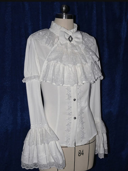 Krawatte Bowknot Jabot Schwarz Gothic Weiß /