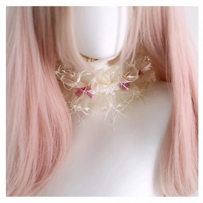Tulle Pink Choker Rose Lolita Accents) Cream (Pearl