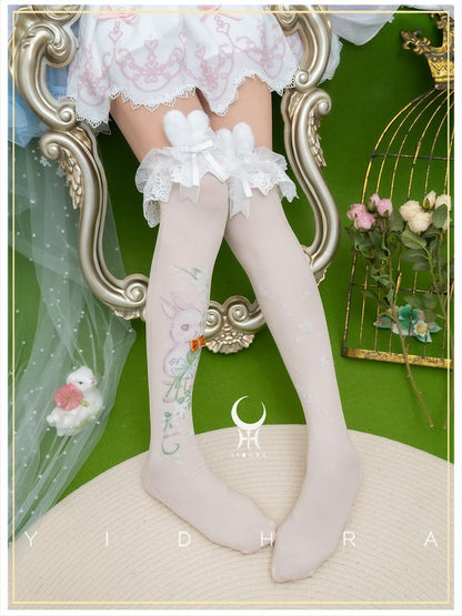 Süße Lolita Overknee-Strümpfe mit Animal-Print