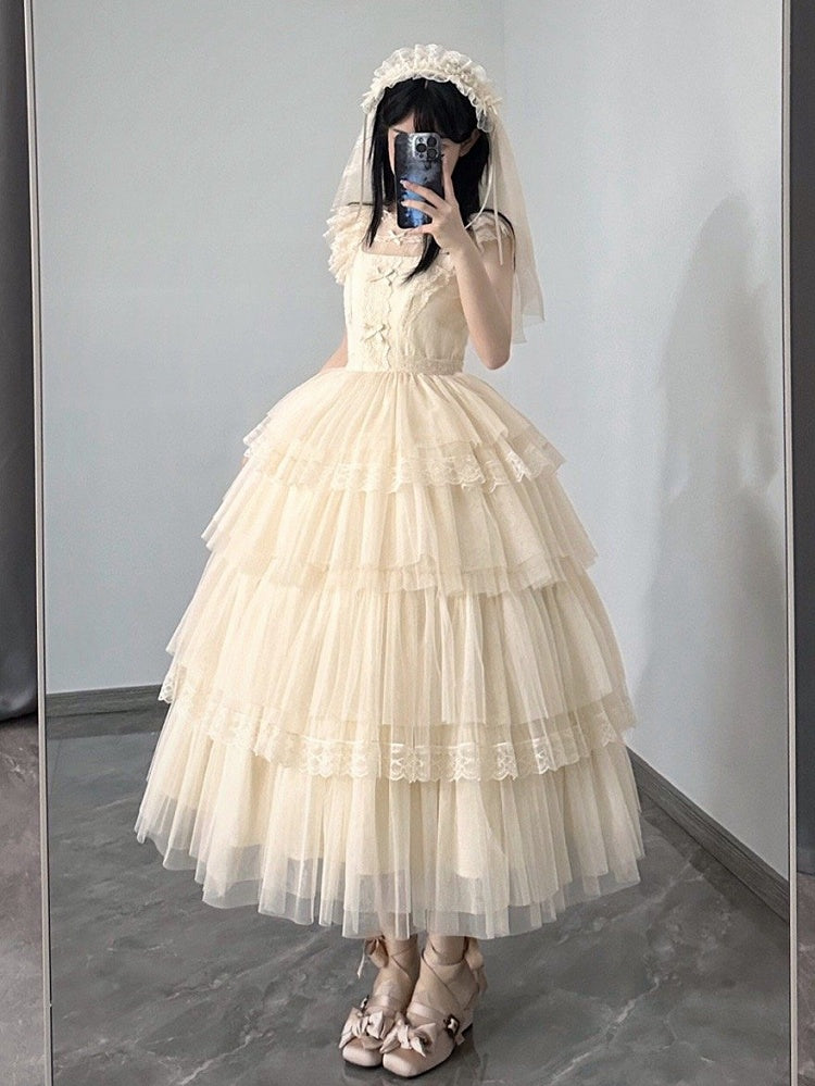 Beige Veil Head