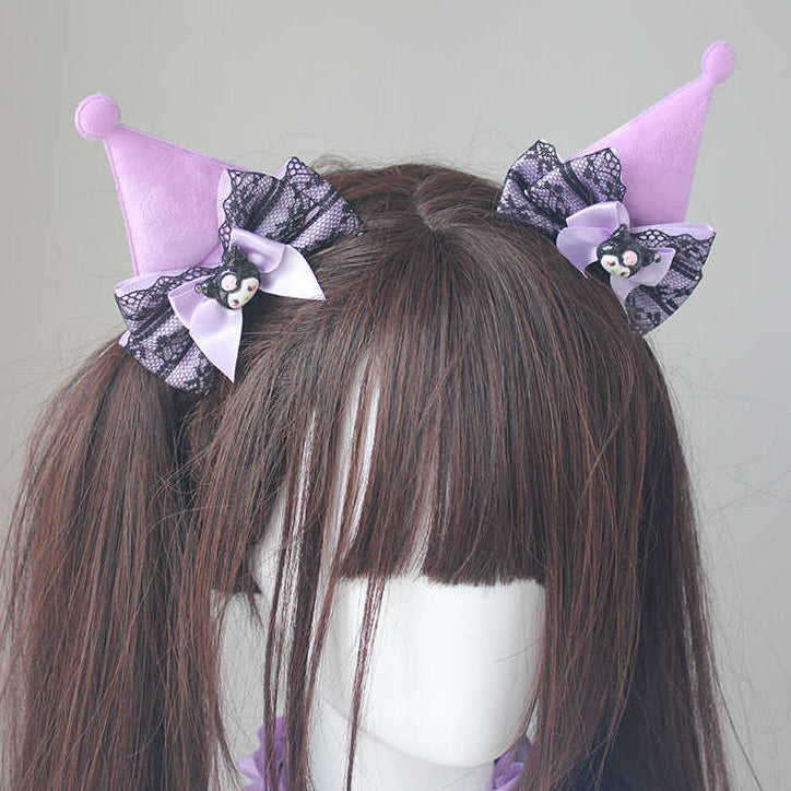 Kuro Vibes Bowknot Details Lace Trim Hairclips