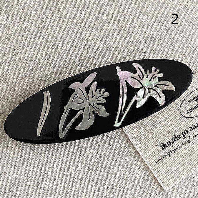 Style Black Floral Cheongsam Hairclip