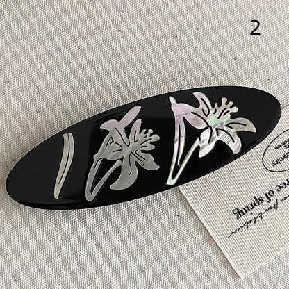 Style Black Floral Cheongsam Hairclip