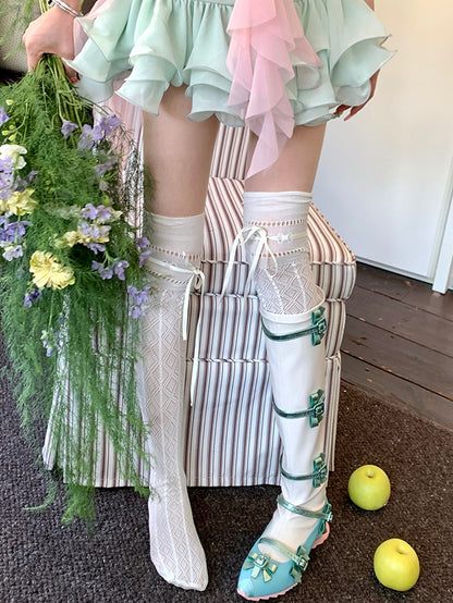 Diamond 6 Self-tie Over-knee Pattern Options Strap Color