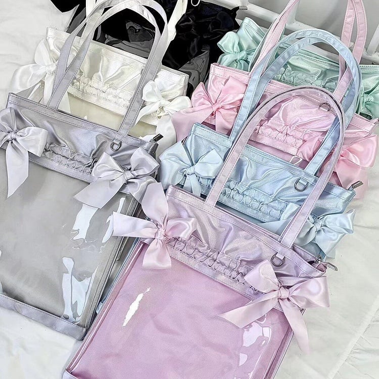 Satin Bag Lace Daily Green Ita Bow