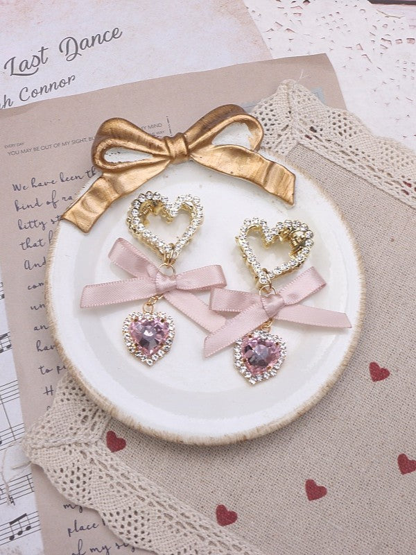 Rhinestone Kei Jirai Bowknot Color Hairclip Heart Options 5