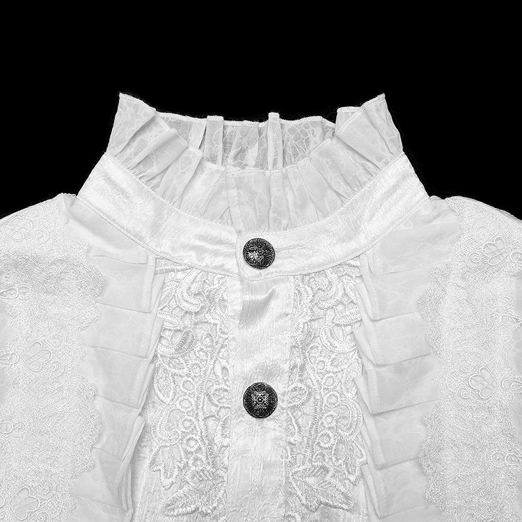 Glamorous Gothic White Men's Shirt