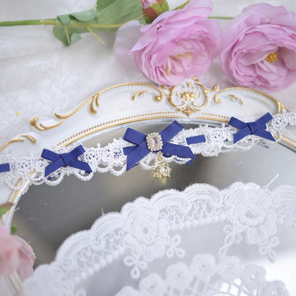 Jirai with Colors Star Bow Choker Moon 5 and Kei Rhinestones