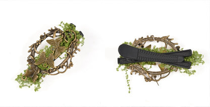 Schmetterling Moss Kei Haarspange Grün Bronze Mori