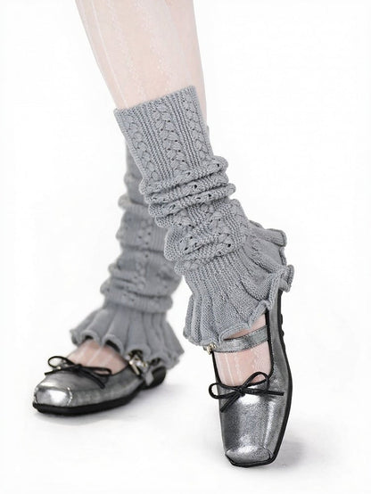 Knit Solid Ruffled Cuff Leg Warmers in 4 Colors - ModaSwings