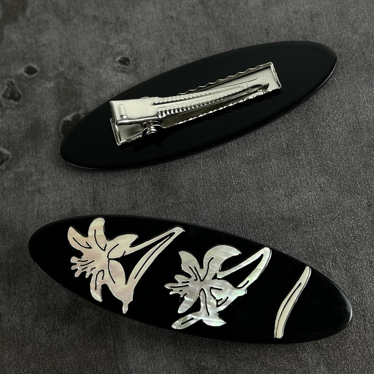 Style Black Floral Cheongsam Hairclip