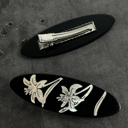 Style Black Floral Cheongsam Hairclip