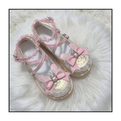 Pudding Bear Lolita Cream Sole Round Toe Flat Shoes – Cute JK Style | ShiGuangAiSiTu