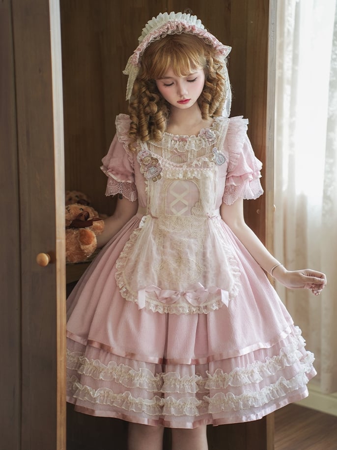 エプロン ドレッシング 刺繍 クリーミー テーブル