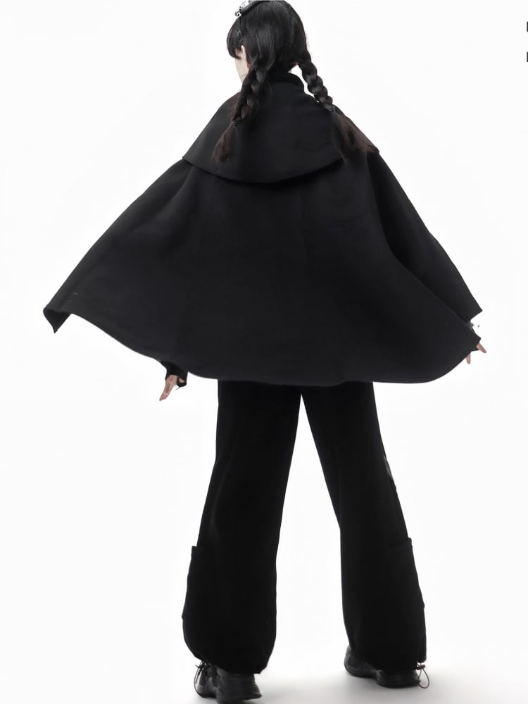 Gothic Cargohose mit schwarzen Schnallen und Kordelzug am Bündchen