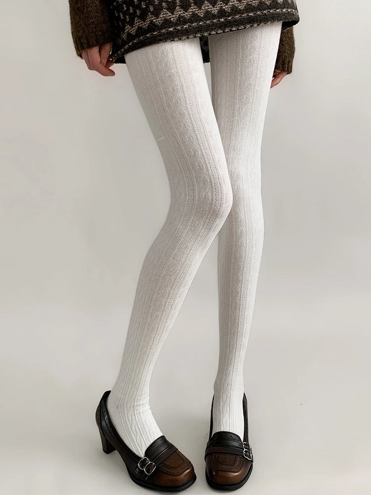 Colors） Ribbed Tights Opaque （4 Knit