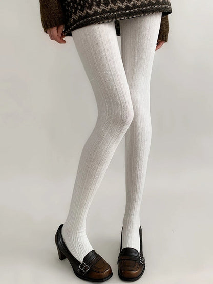 Colors） Ribbed Tights Opaque （4 Knit