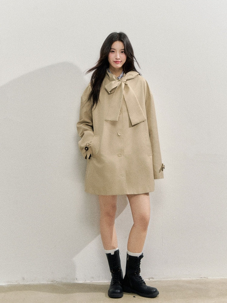 Trench Khaki Vintage Bow and Colo with Coat Big