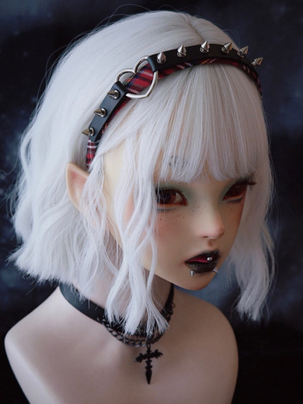 KC And Design Heart Red With Plaid Buckle Black Studs Pattern