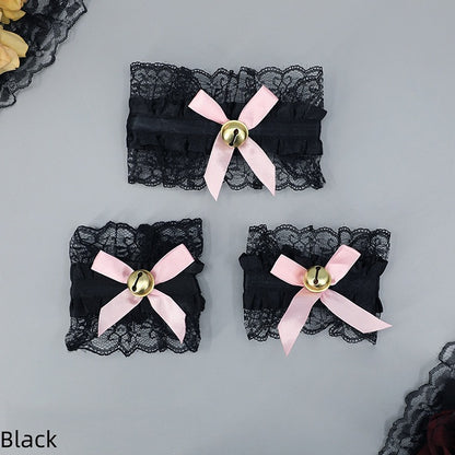 Cuffs Lace Choker Pair 12 + - of A Lolita Bell Wrist Set Colors